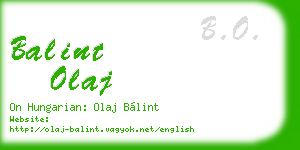 balint olaj business card
